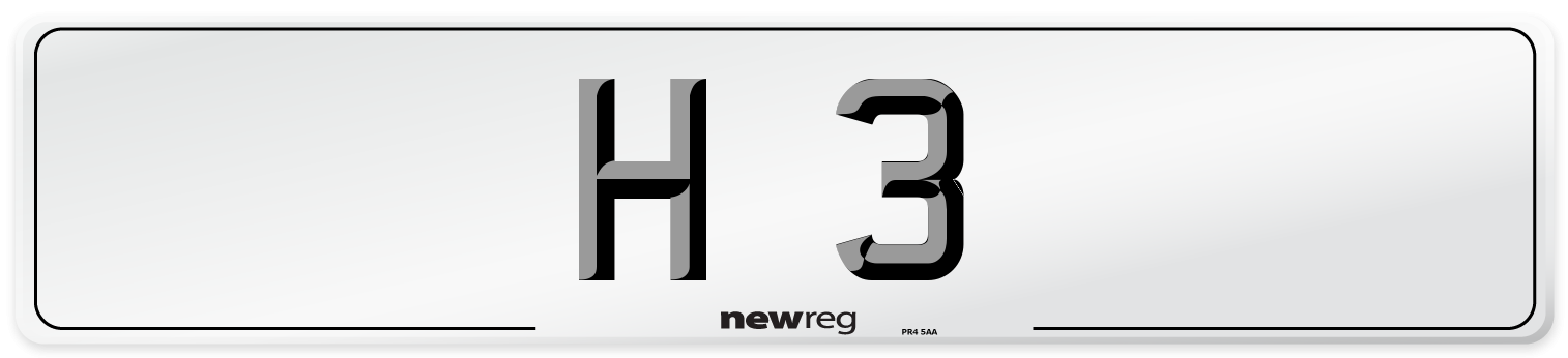 H 3 Number Plate from New Reg